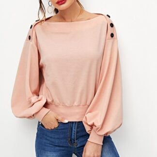 Pink Elegant Streetwear Office Women Sweatshirt