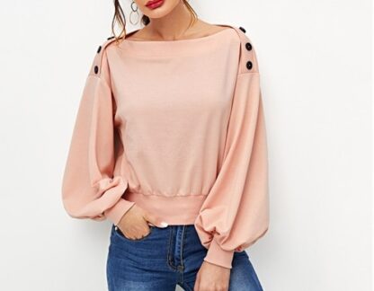 Pink Elegant Streetwear Office Women Sweatshirt