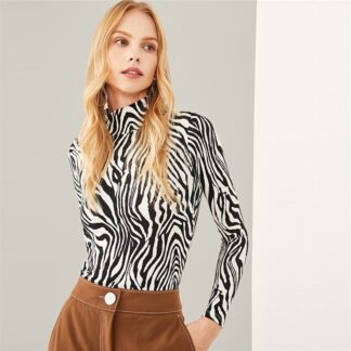 Striped Print Workwear Streetwear Women Shirts