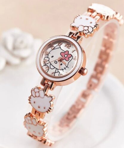 Animal Cat Quartz Girls Kids Watch