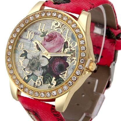 Fashion Casual Quartz Floral Women Wristwatches