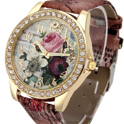 Fashion Casual Quartz Floral Women Wristwatches