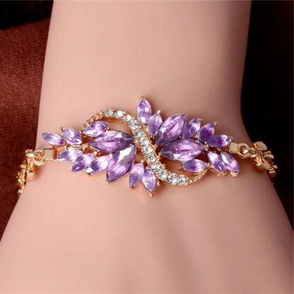 Fashion Elegant Charm Crystal Heart Chain Bracelet for Women
