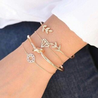 Fashion Link Chain Charm Cuff Bracelets for Women