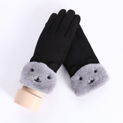 Warm Suede Women Touch Screen Driving Gloves
