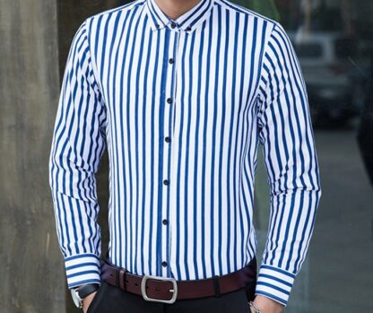 Business Long Sleeve Social Men's Striped Shirt
