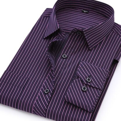 Casual Business Dress Long Sleeve Striped Men's Shirt