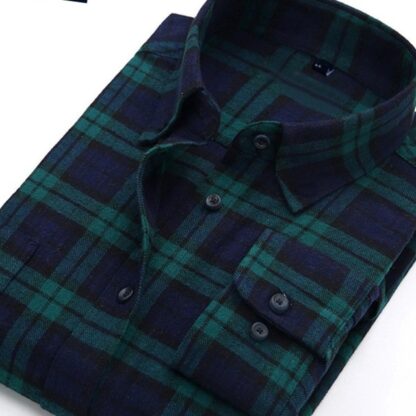 Casual Cotton Autumn Winter Plaid Mens Shirts