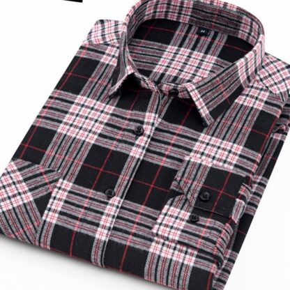 Casual Cotton Autumn Winter Plaid Mens Shirts