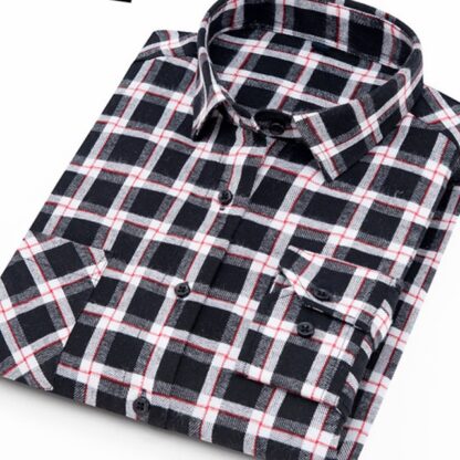 Casual Cotton Autumn Winter Plaid Mens Shirts