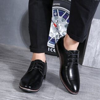 Formal Dress Oxfords Leather Round Toe Men Shoes