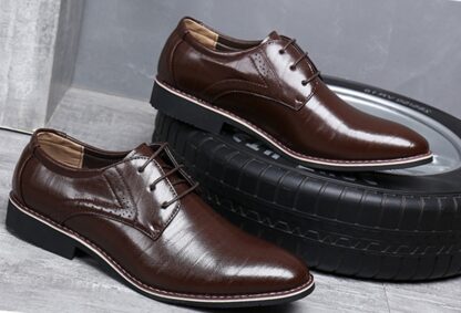 Formal Dress Oxfords Leather Round Toe Men Shoes