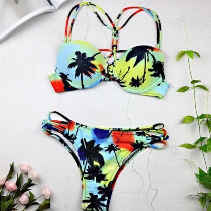 Printed Floral Sexy Cute Women Bikinis Set Swimwear