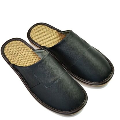 Spring Autumn Genuine Leather Breathable Men Slippers