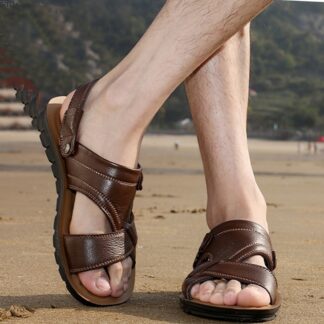 Summer Genuine Leather Beach Men Sandals