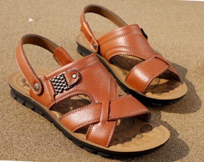 Summer Genuine Leather Beach Men Sandals