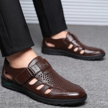 Summer Leather Hollow Men Sandals