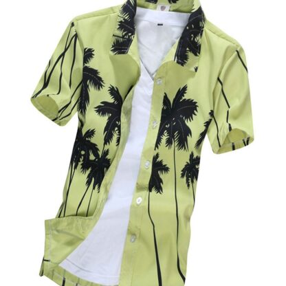 Summer Short Sleeve Print Beach Hawaiian Mens Shirts