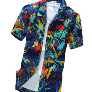 Summer Short Sleeve Print Floral Beach Mens Shirt