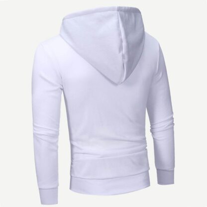 White Hooded Sweatshirt Hoodies Tops for Men