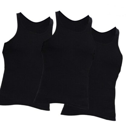 3Pcs Cotton Comfortable Sleeveless Mens Undershirts