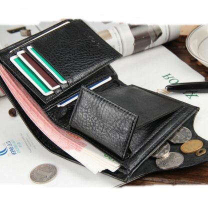 Black Brown Genuine Leather Cards Holders Classical Men Wallet