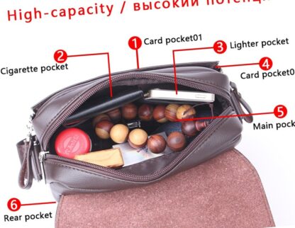 Black Brown Leather Luxury Shoulder Crossbody Messenger Mens Handbags