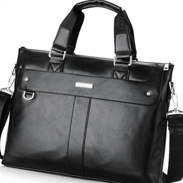 Black Brown Shoulder Laptop Leather Briefcase Business Men Handbag ...
