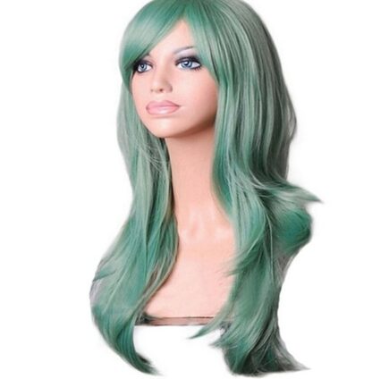 Black Green Brown Blue Blonde Synthetic Hair Long Wavy Wigs for Women