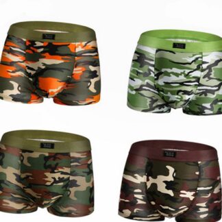 Breathable Printed Boxer Camouflage Mens Shorts Briefs
