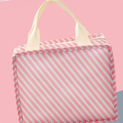 Canvas Food Picnic Thermal Portable Insulated Cooler Lunch Box Bag for Women