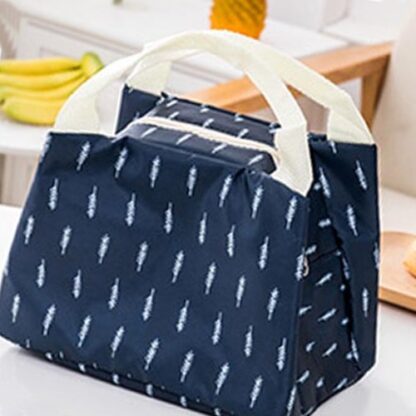 Canvas Food Picnic Thermal Portable Insulated Cooler Lunch Box Bag for Women