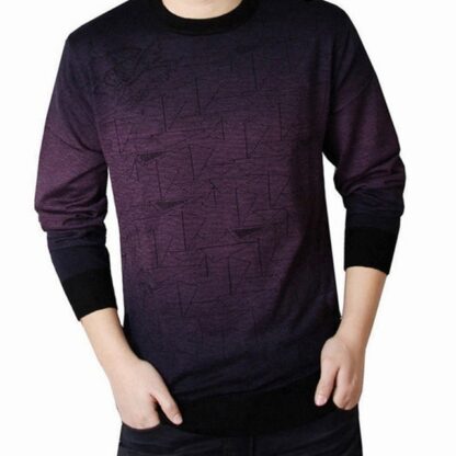 Cotton Cashmere Print Mens Pullover Sweater