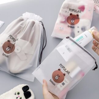 Cute Transparent Toiletry Make Up Organizer Storage Travel Cosmetic Bag