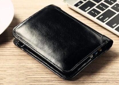 Fashion Brown Black Cards Holder Genuine Leather Men Wallet