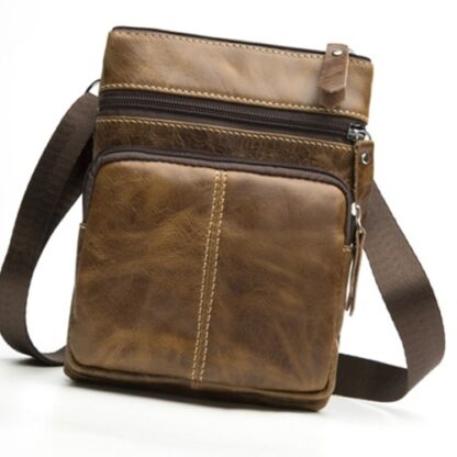 Fashion Crossbody Shoulder Messenger Genuine Leather Men's Bag