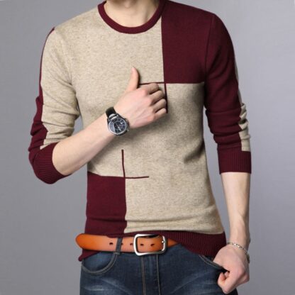 Fashion Knitted Wool Cashmere O-Neck Sweaters for Mens