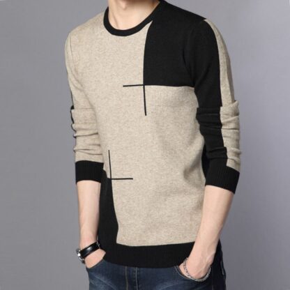 Fashion Knitted Wool Cashmere O-Neck Sweaters for Mens