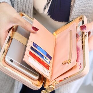 Fashion Leather Card Holders Cellphone Pocket Wallet for Women