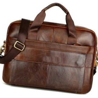 Luxury Business Briefcase Handbag Messenger Laptop Shoulder Genuine Leather Men's Bag