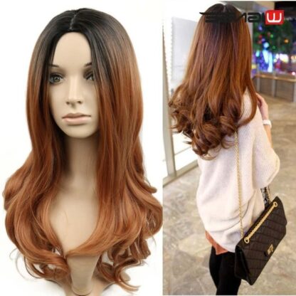 Party Long Wavy Brown Blonde Womens Wigs