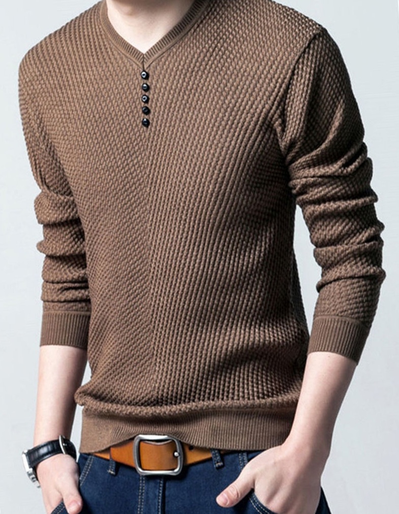 Slim Knitted Thin Wool Cashmere Mens Sweater