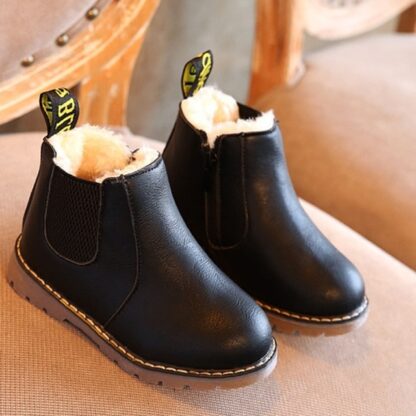 Autumn Winter Girls Boys Martin Shoes Ankle Fur Boots for Kids