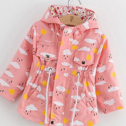 Autumn Winter Hooded Windbreaker Children Cute Girls Jacket Coat for Kids