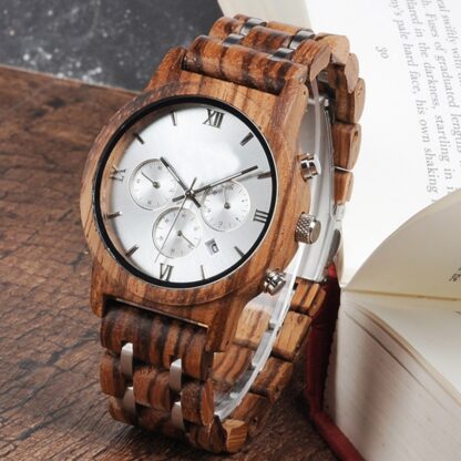 Business Water Resistant Quartz Luxury Wooden Watches for Men