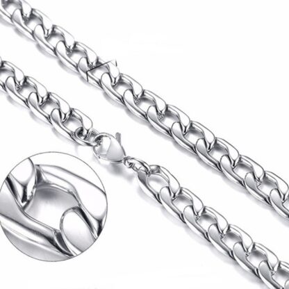 Fashion Trendy Stainless Steel Silver Gold Women Men Chain Necklace