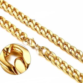 Fashion Trendy Stainless Steel Silver Gold Women Men Chain Necklace