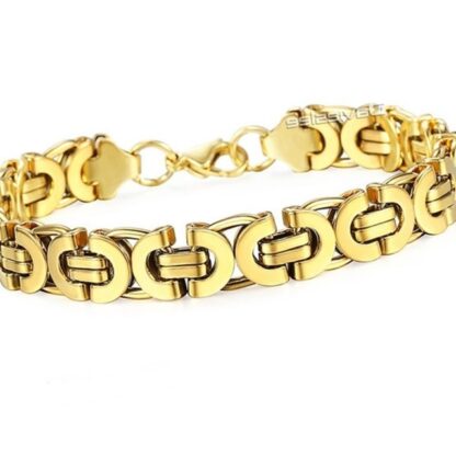 Gold Silver Black Anniversary Engagement Link Chain Mens Bracelet