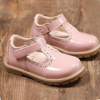 Pink Black Red Leather Party Girls Dress Shoes for Kids