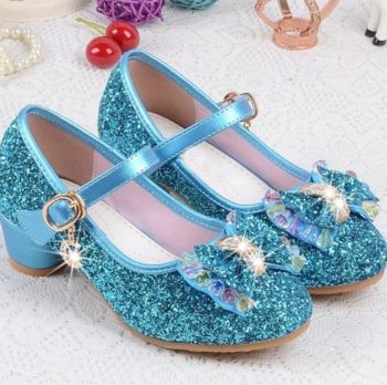 Pink Blue Children's Kids Heeled Dress Party Girls Shoes ...